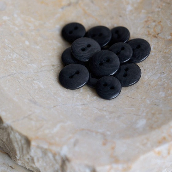 Deep Charcoal Corozo Button | 12mm