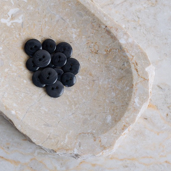 Deep Charcoal Corozo Button | 12mm