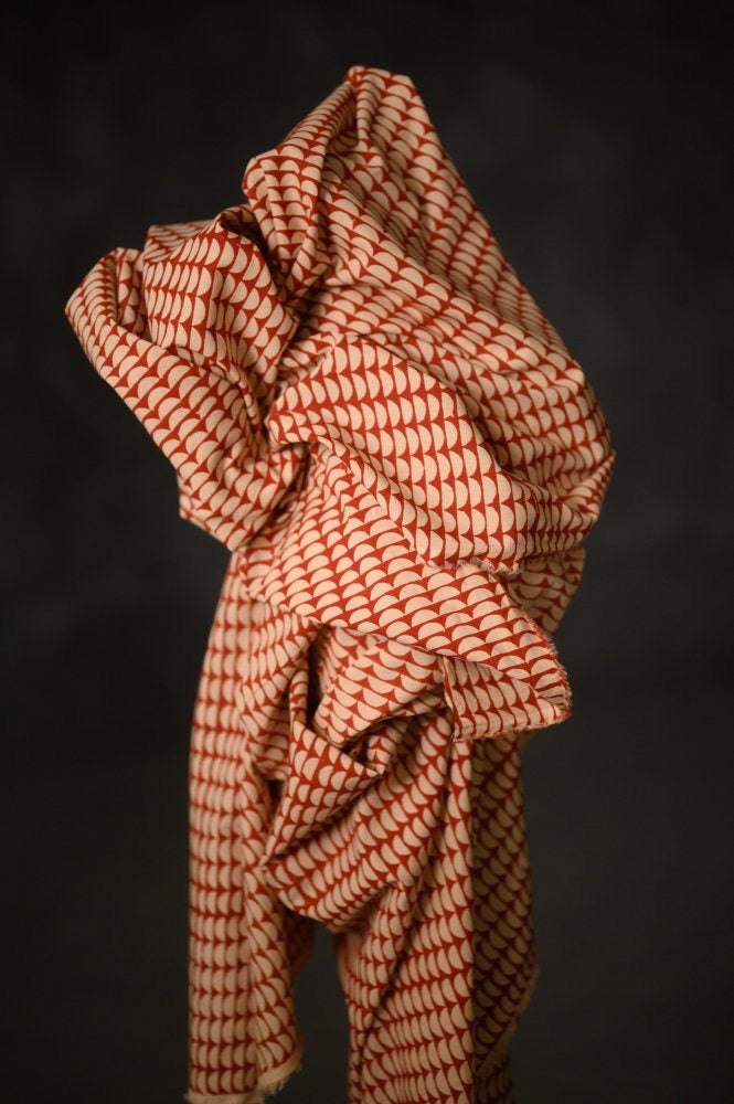 Red Semi Circle Indian Cotton