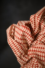 Red Semi Circle Indian Cotton