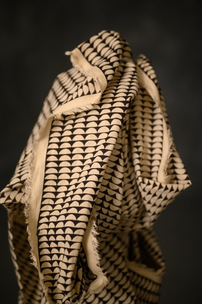Black Semi Circle Indian Cotton