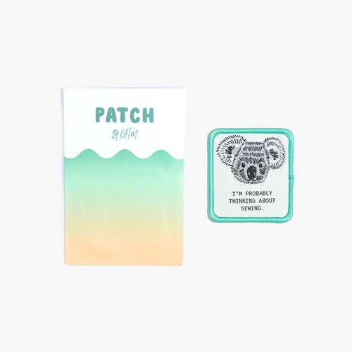 'I'm Probably Thinking About Sewing/Koala' Iron On Patch