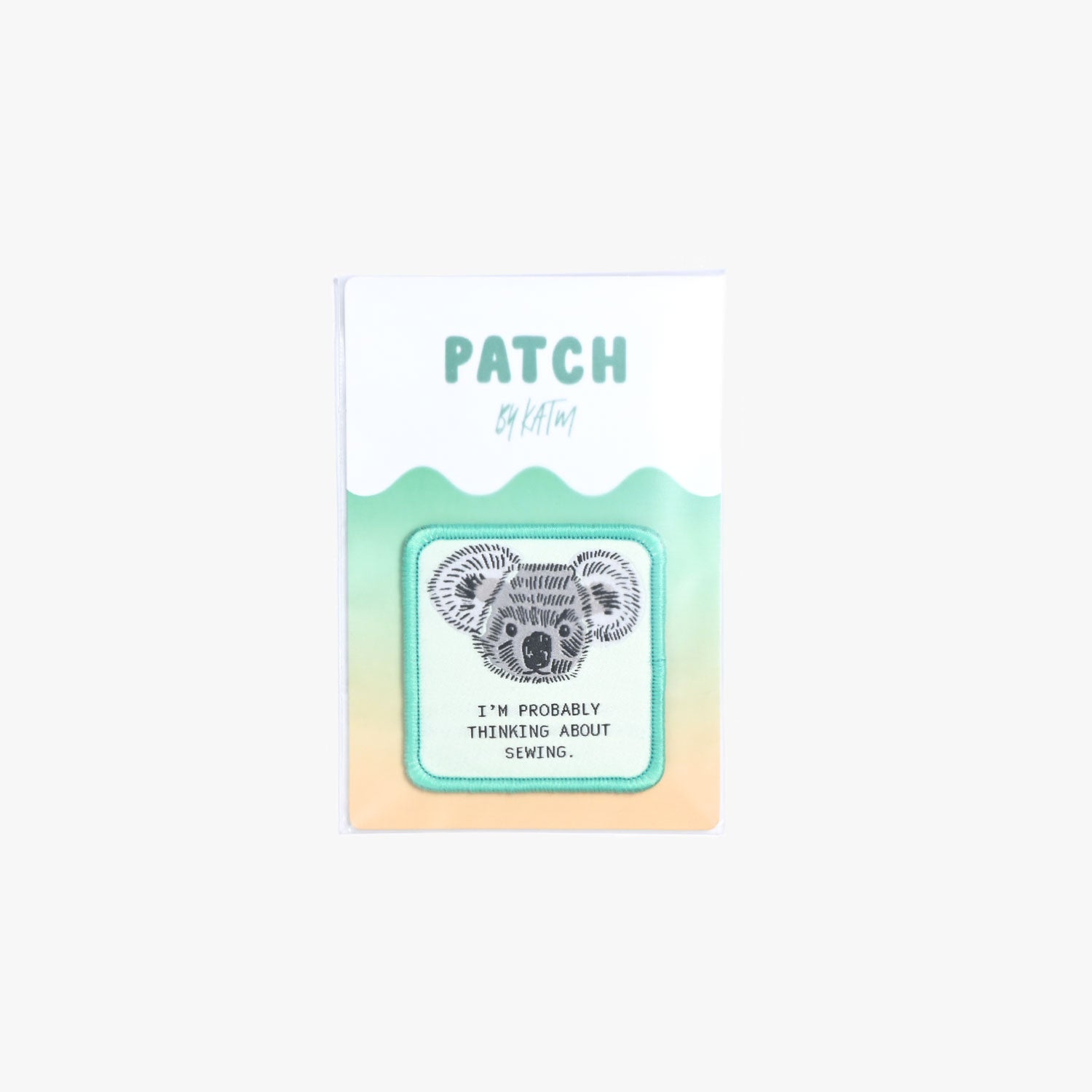 'I'm Probably Thinking About Sewing/Koala' Iron On Patch