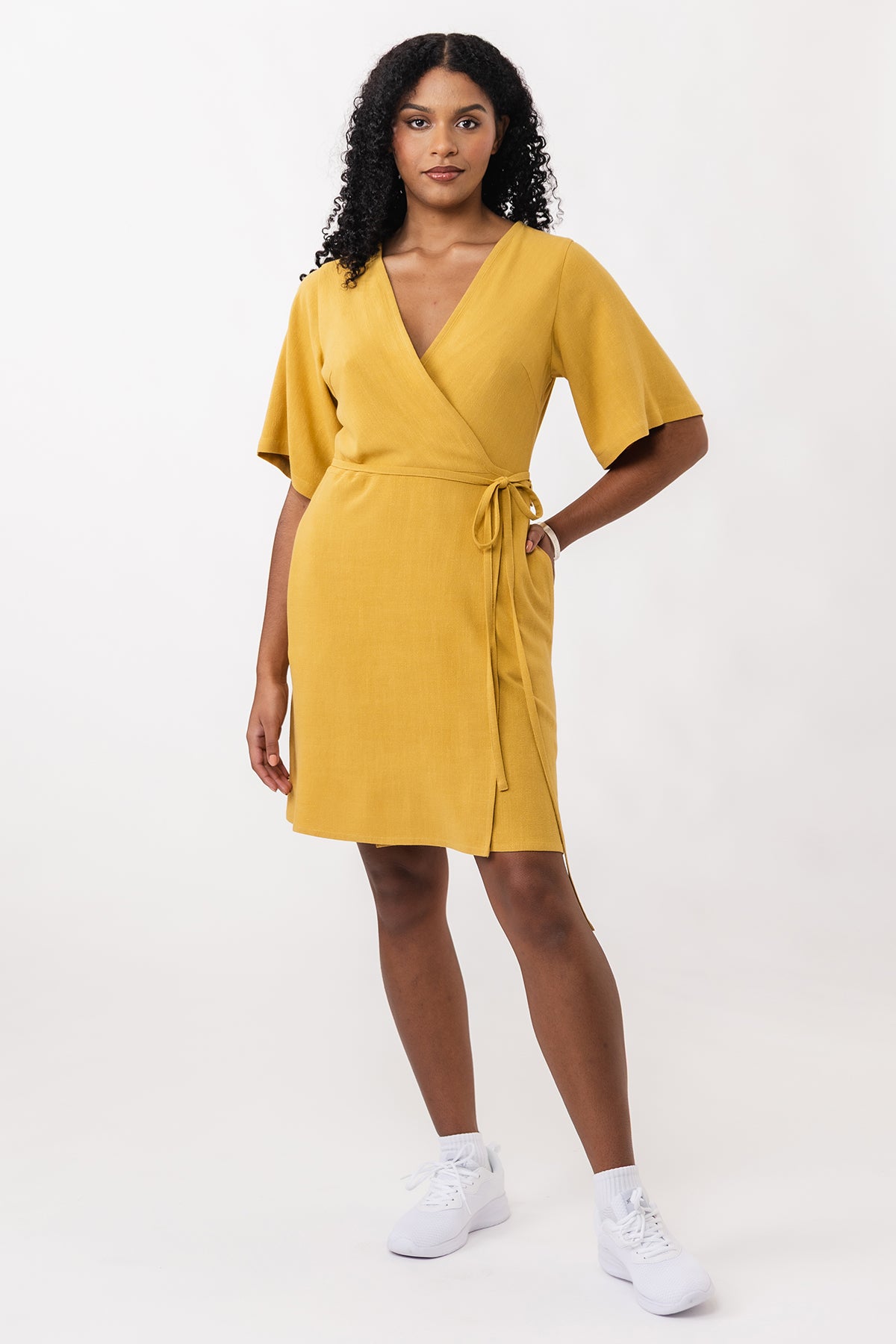 AARIA mini wrap dress