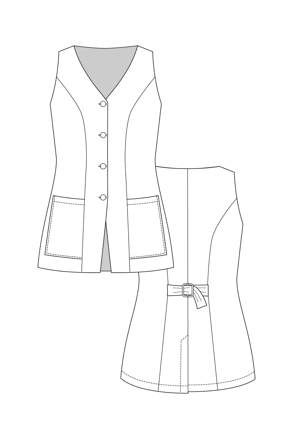 ASTERI button down dress & vest