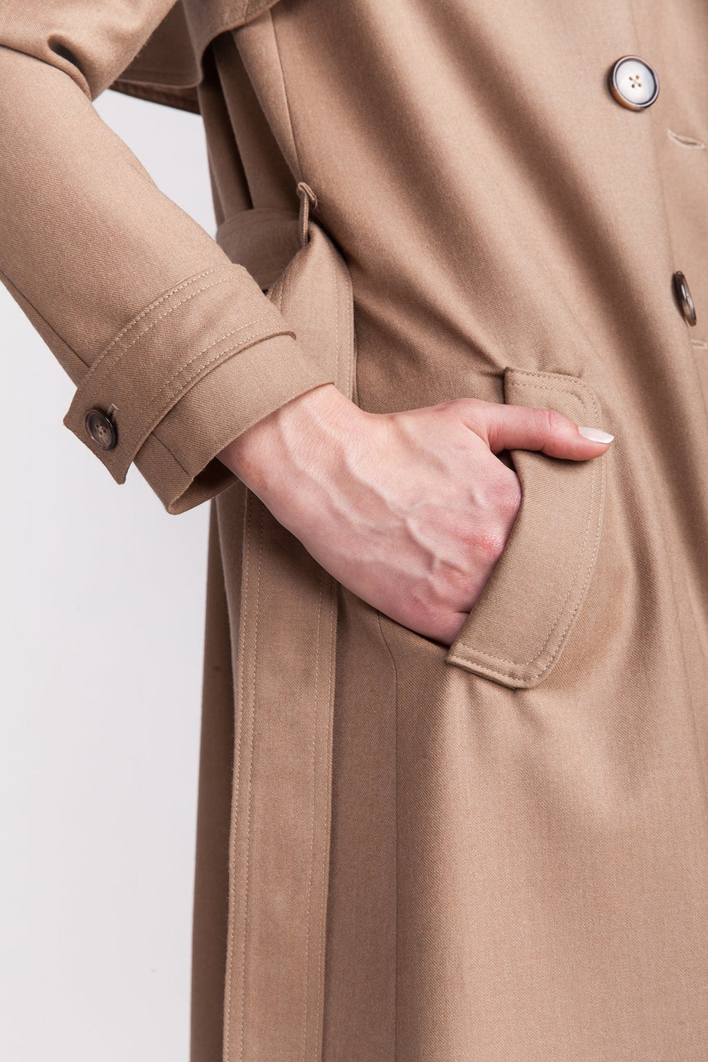 Trech coat with welt pockets sewing pattern