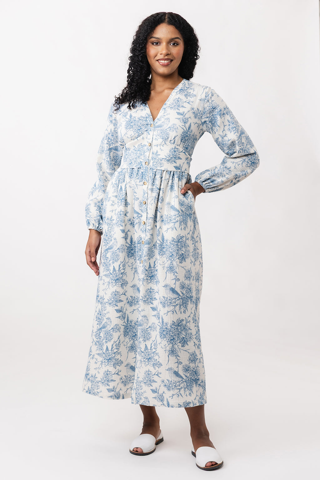 OODI gathered midi dress