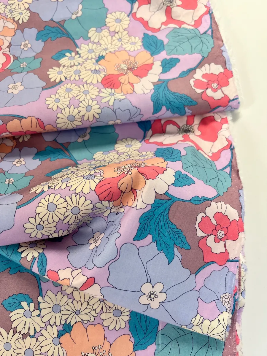 Pastel Floral Sketch Japanese Cotton - Joan’s Fine Fabric